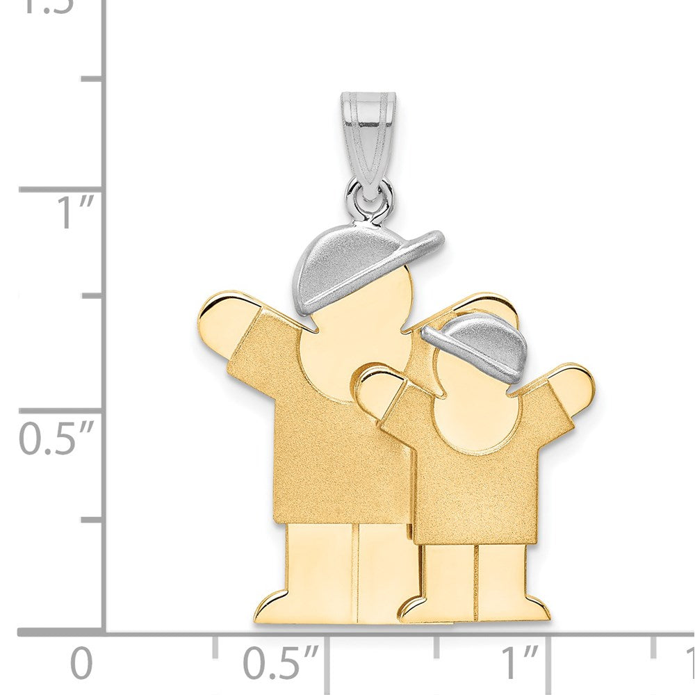14k Bicolor Gold Bicolor Gold „Big Boy und Little Boy“ gravierbarer Charm