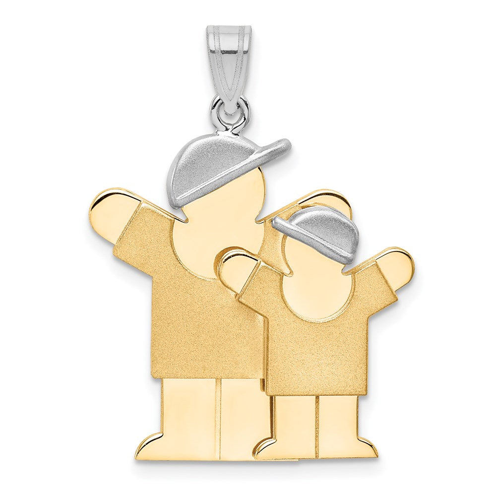 14k Bicolor Gold Bicolor Gold „Big Boy und Little Boy“ gravierbarer Charm