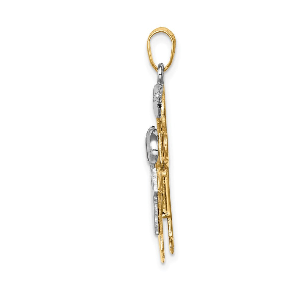 14K Bicolor-Gold Anhänger „Großer Junge und Kleiner Junge" zum Gravieren