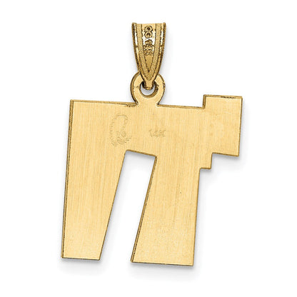 14K Weißgold massiver satinierter Chai-Charm