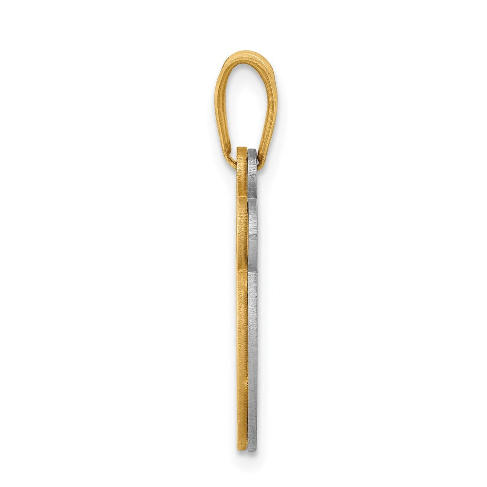 14K Bicolor Gold Solid Satin Chai-Charm