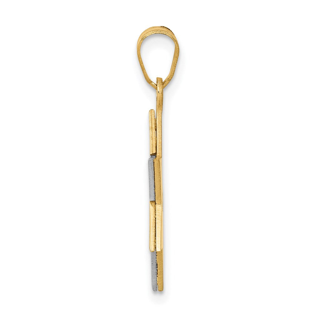14K Bicolor-Gold Davidstern-Anhänger