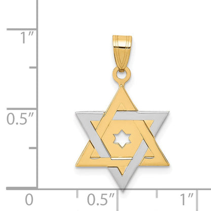 14K Bicolor-Gold Davidstern-Anhänger