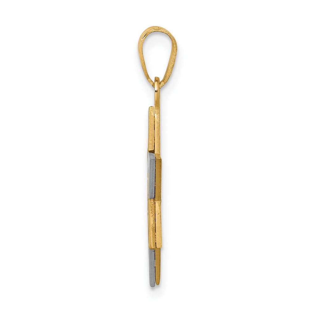 14 K Bicolor-Gold Bicolor-Gold Davidstern-Anhänger