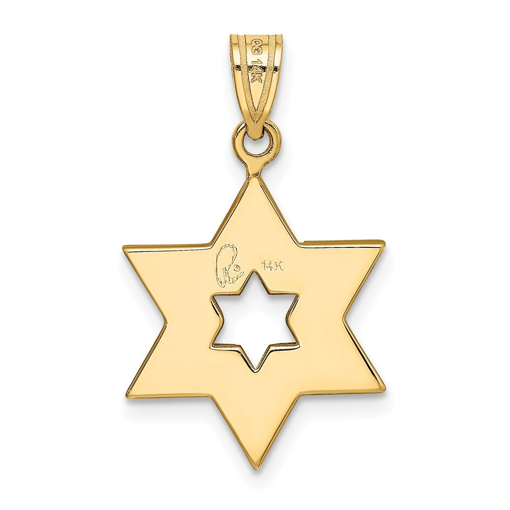 14 K Bicolor-Gold Bicolor-Gold Davidstern-Anhänger