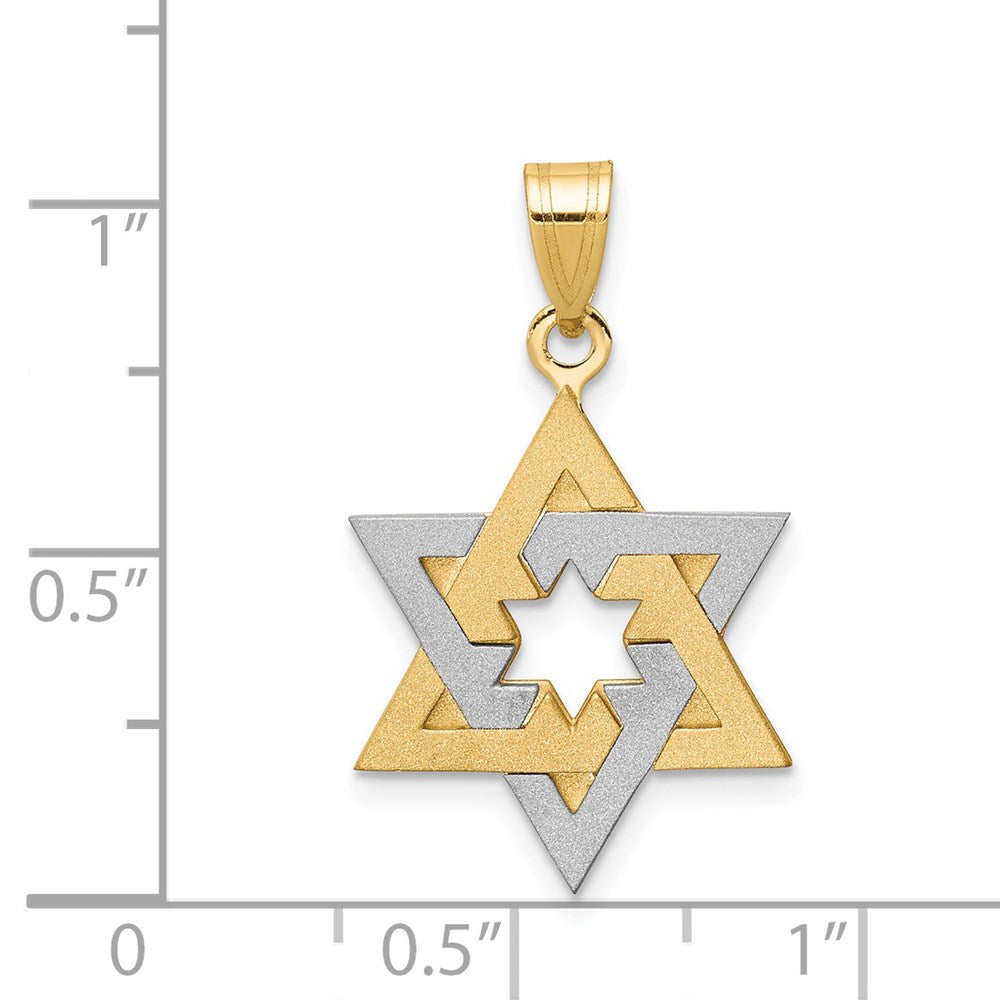 14 K Bicolor-Gold Bicolor-Gold Davidstern-Anhänger
