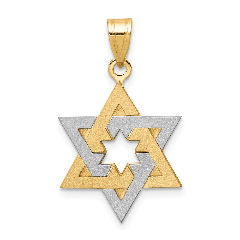 14 K Bicolor-Gold Bicolor-Gold Davidstern-Anhänger