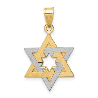 14 K Bicolor-Gold Bicolor-Gold Davidstern-Anhänger