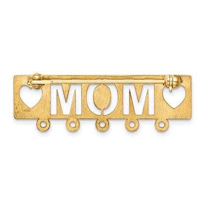 14K Gelbgold Poliert Mama Brosche