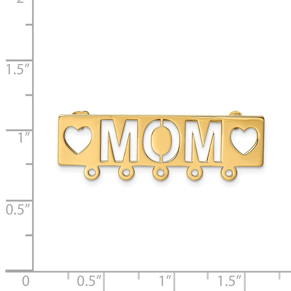 14K Gelbgold Poliert Mama Brosche