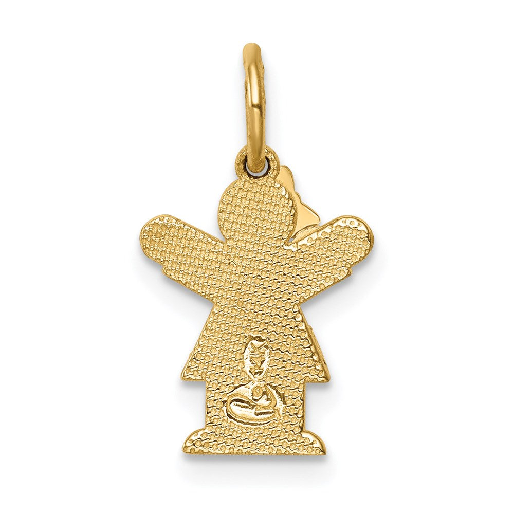 14K Gelbgold Mini-Mädchen-Liebe-Charm