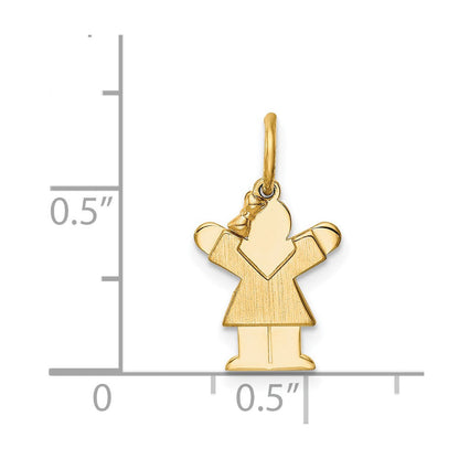14K Gelbgold Mini-Mädchen-Liebe-Charm
