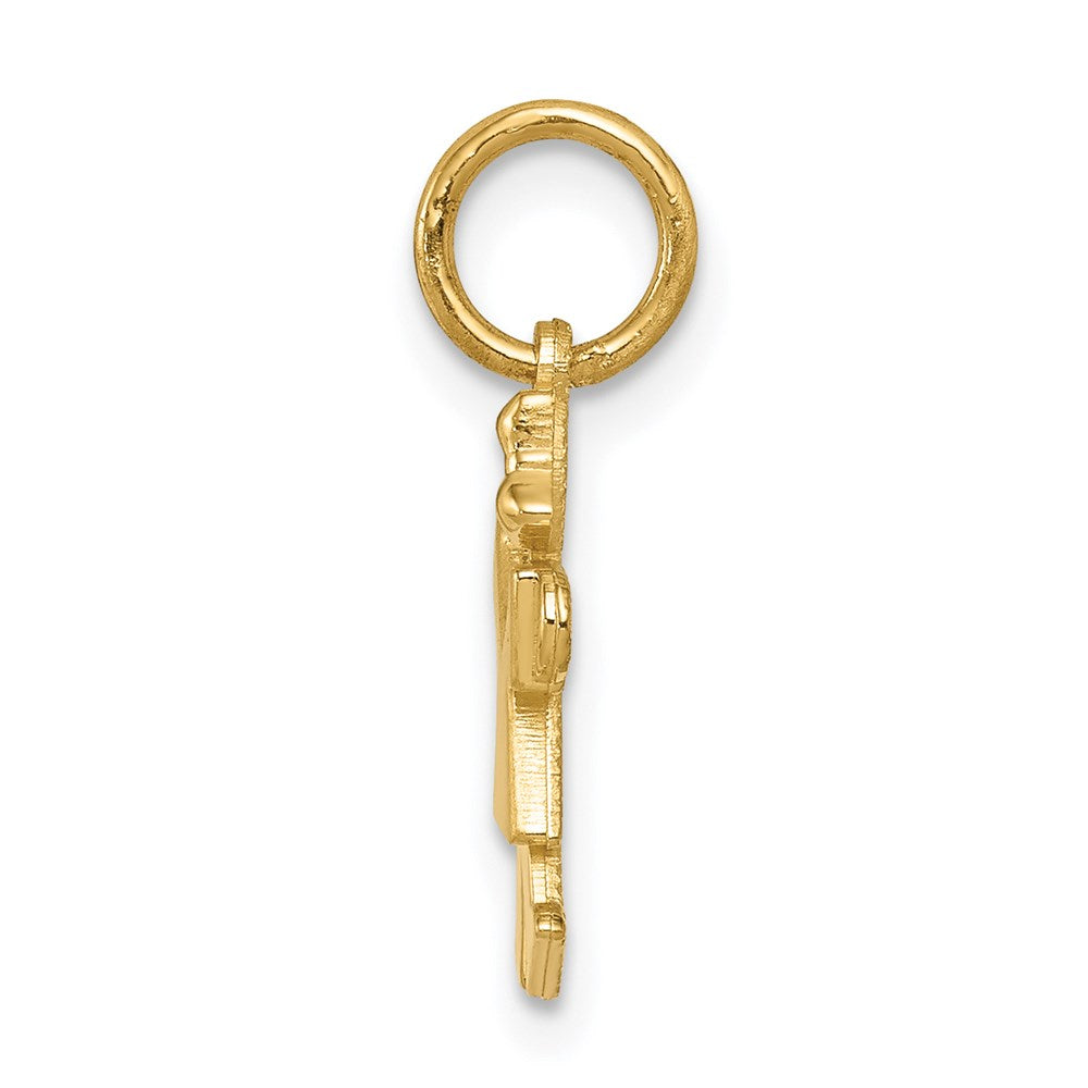 14K Gelbgold Mini-Mädchenkuss-Charm