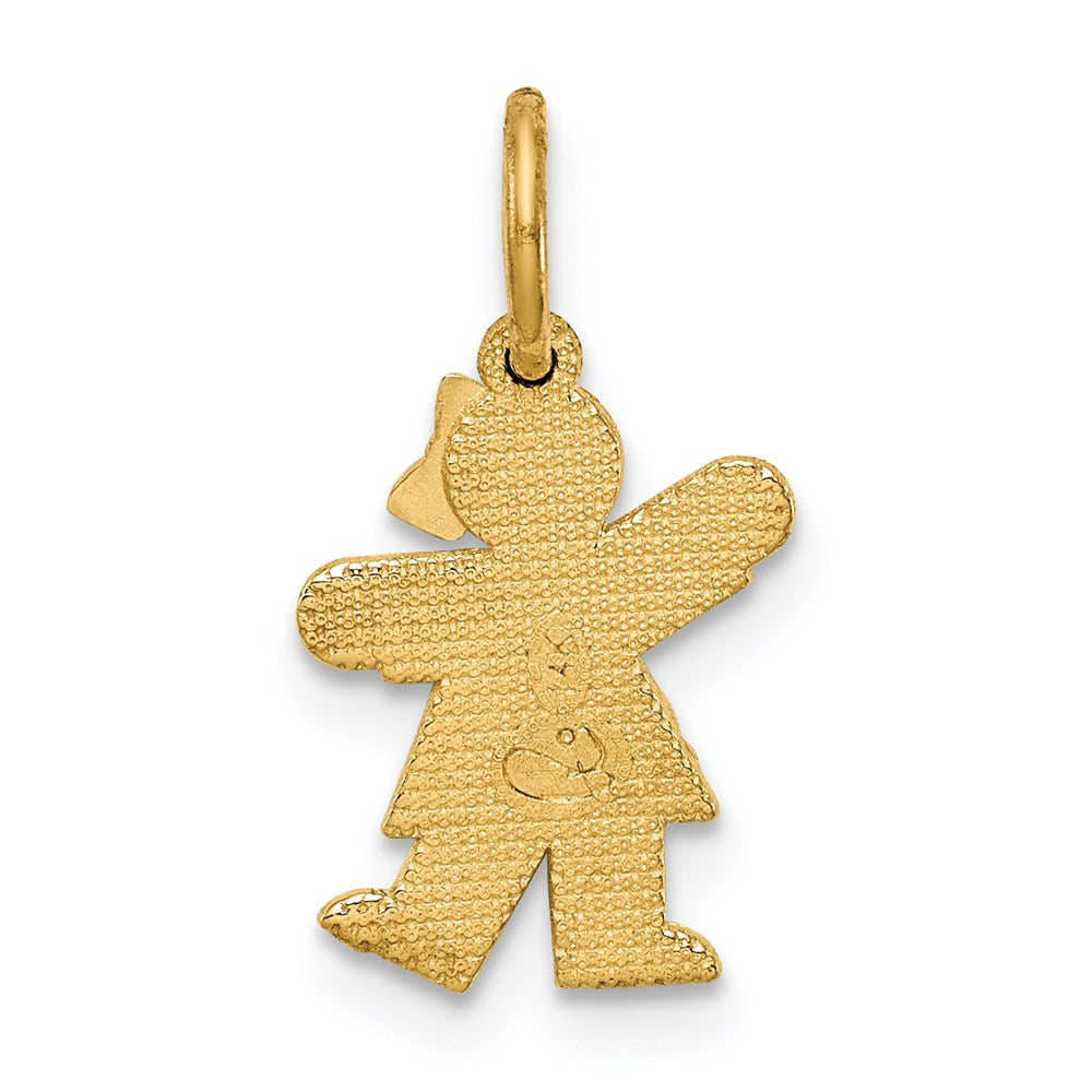 14K Gelbgold Mini-Mädchenkuss-Charm