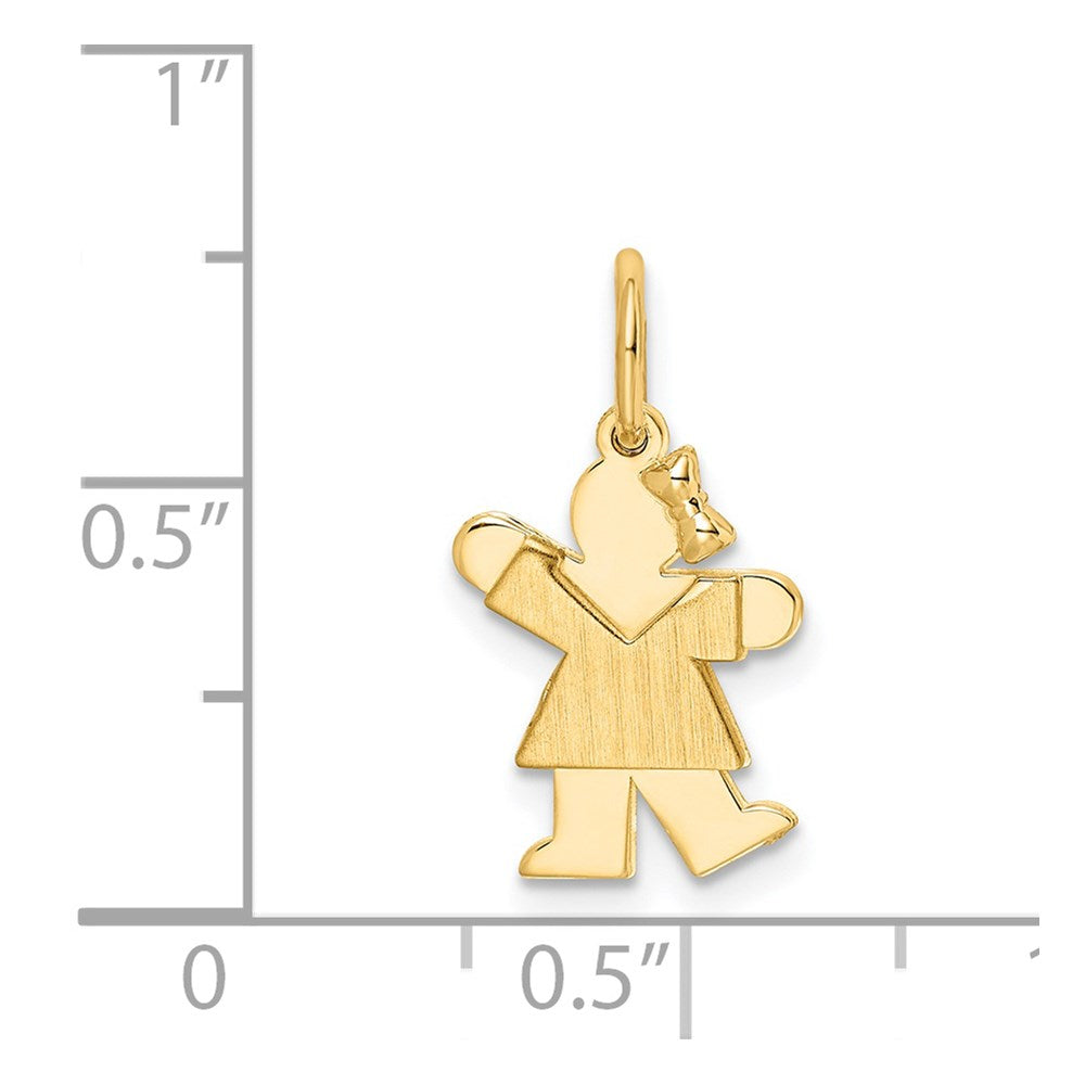 14K Gelbgold Mini-Mädchenkuss-Charm