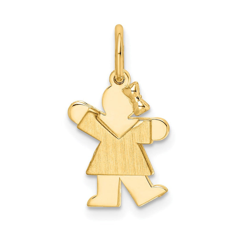 14K Gelbgold Mini-Mädchenkuss-Charm