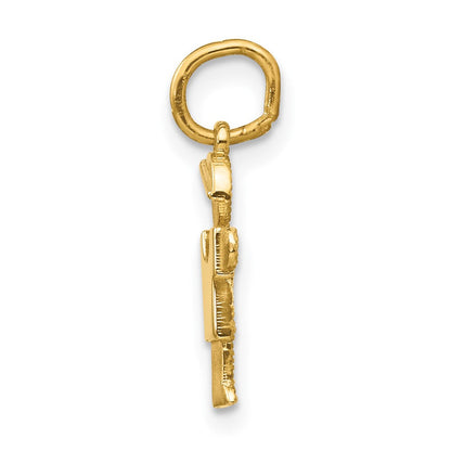 14K Gelbgold Mini-Junge-Charm mit Ösen