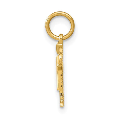 14K Gelbgold Mini-Junge-Kuss-Charm