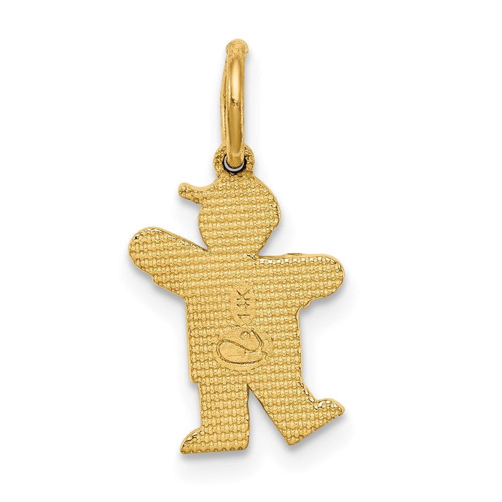 14K Gelbgold Mini-Junge-Kuss-Charm
