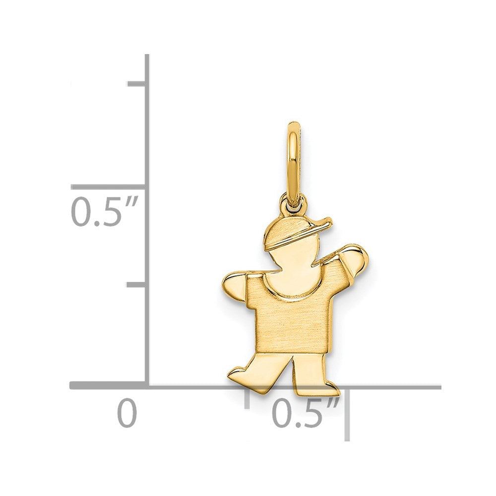 14K Gelbgold Mini-Junge-Kuss-Charm