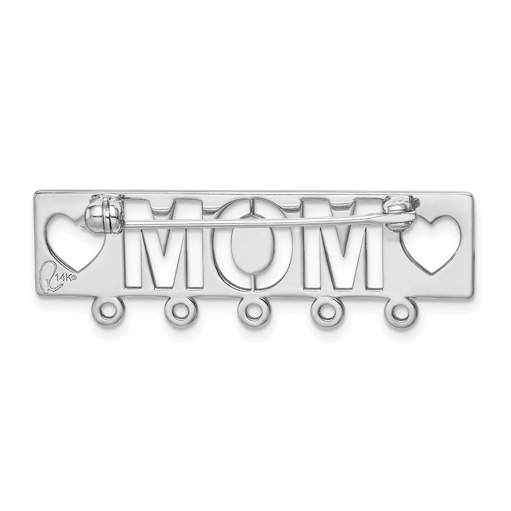 14K Weißgold Mama Brosche