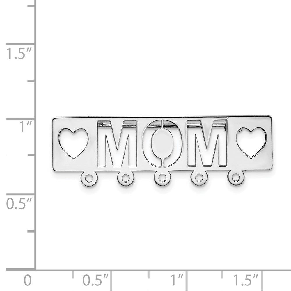 14K Weißgold Mama Brosche