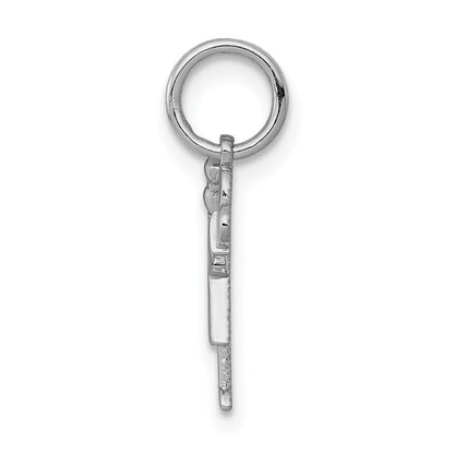 14k Weißgold Weißes Mini-Mädchen-Liebe-Charm