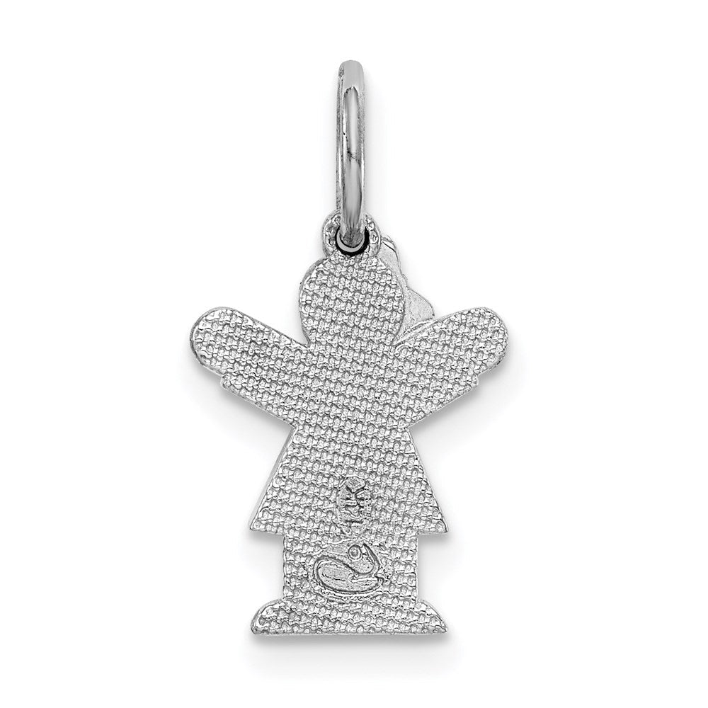 14k Weißgold Weißes Mini-Mädchen-Liebe-Charm