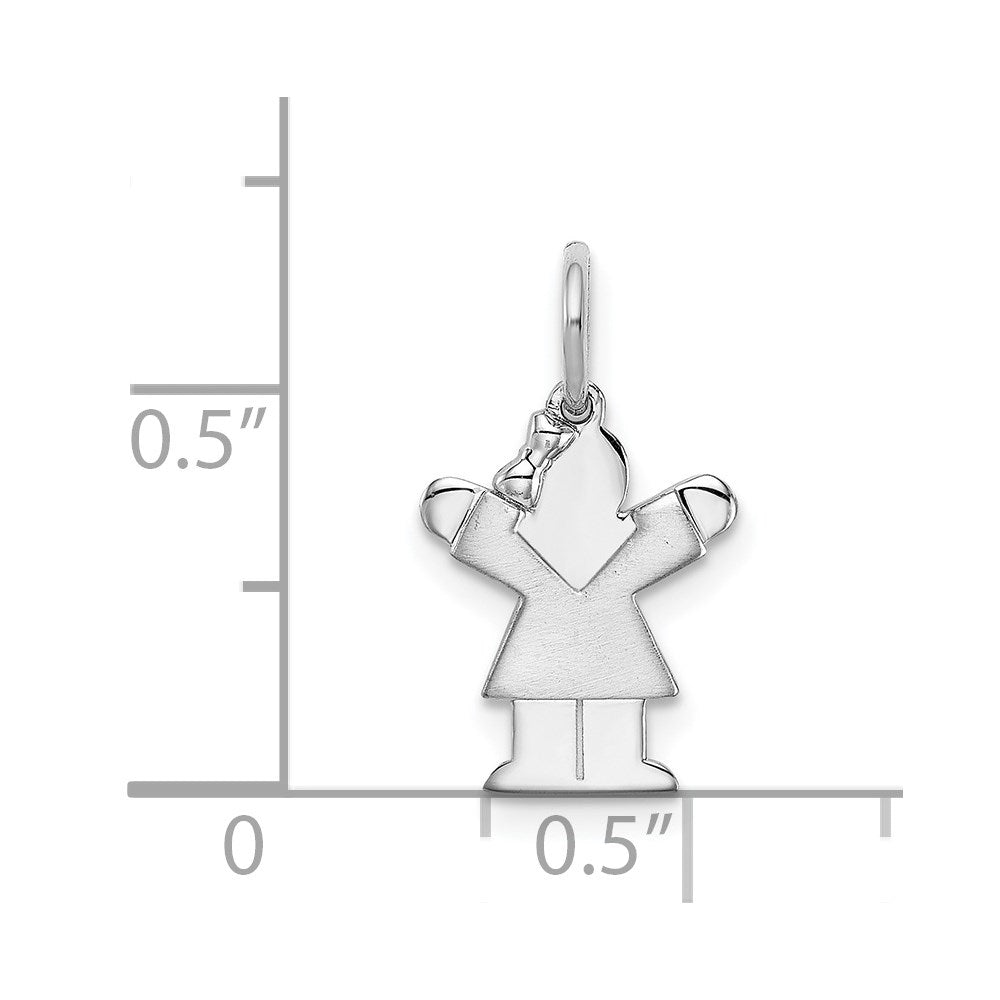14k Weißgold Weißes Mini-Mädchen-Liebe-Charm