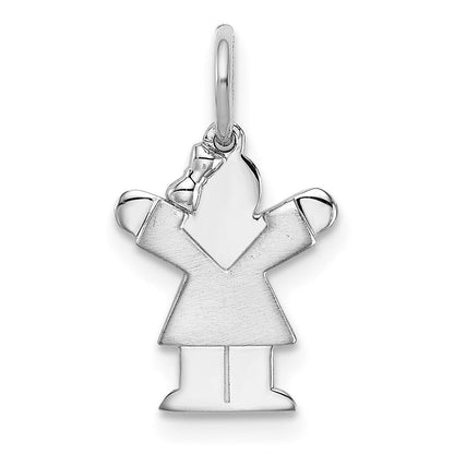 14k Weißgold Weißes Mini-Mädchen-Liebe-Charm