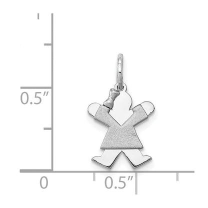 14K Weißgold Mini-Mädchen-Charm „Joy“