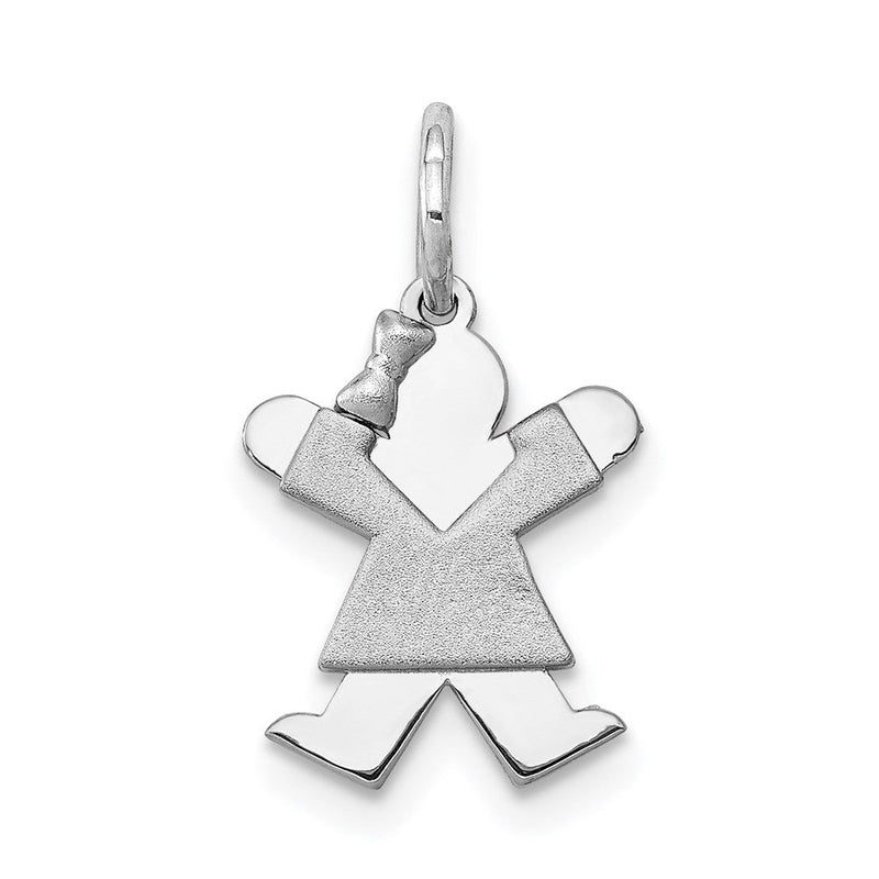 14K Weißgold Mini-Mädchen-Charm „Joy“