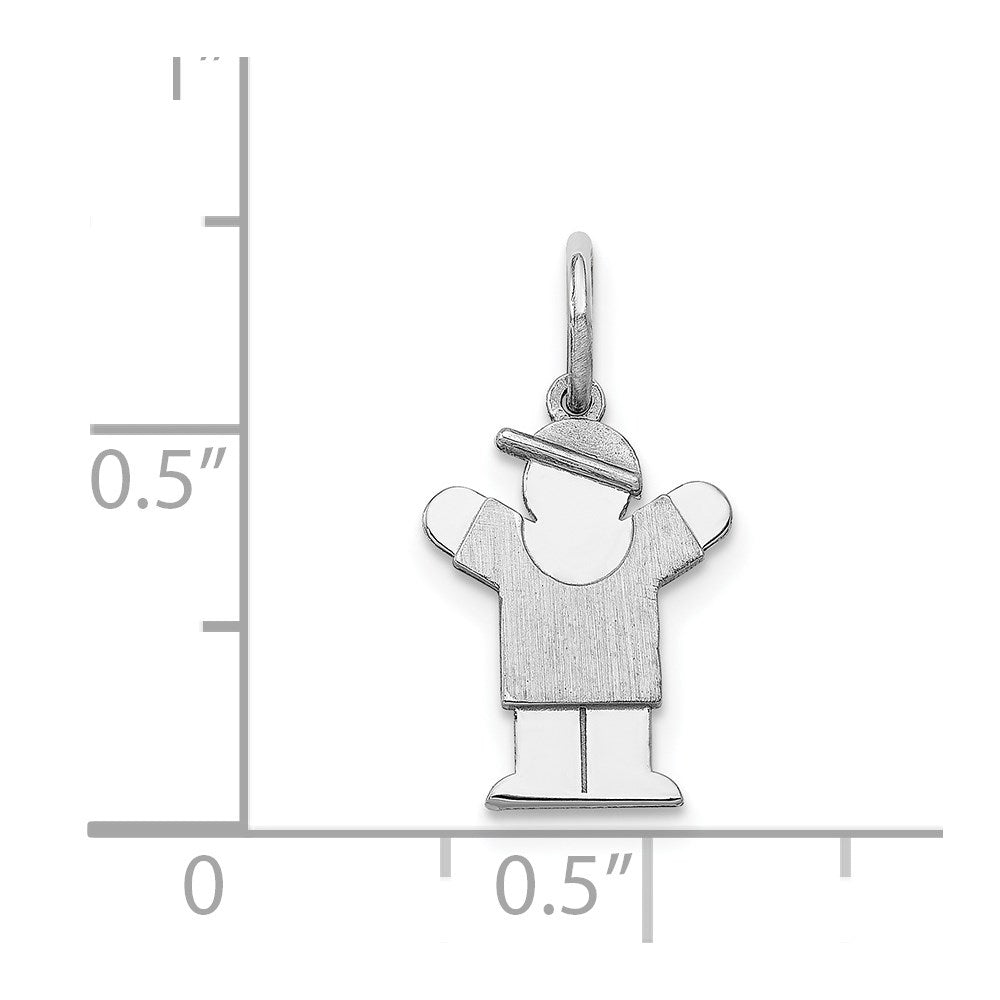 14K Weißgold Mini-Junge-Liebe-Charm Weiß