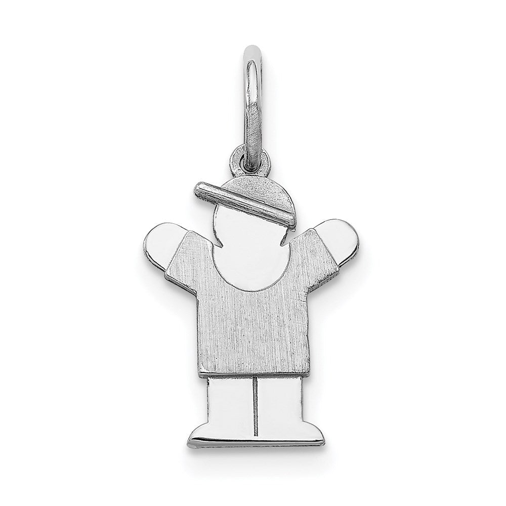 14K Weißgold Mini-Junge-Liebe-Charm Weiß