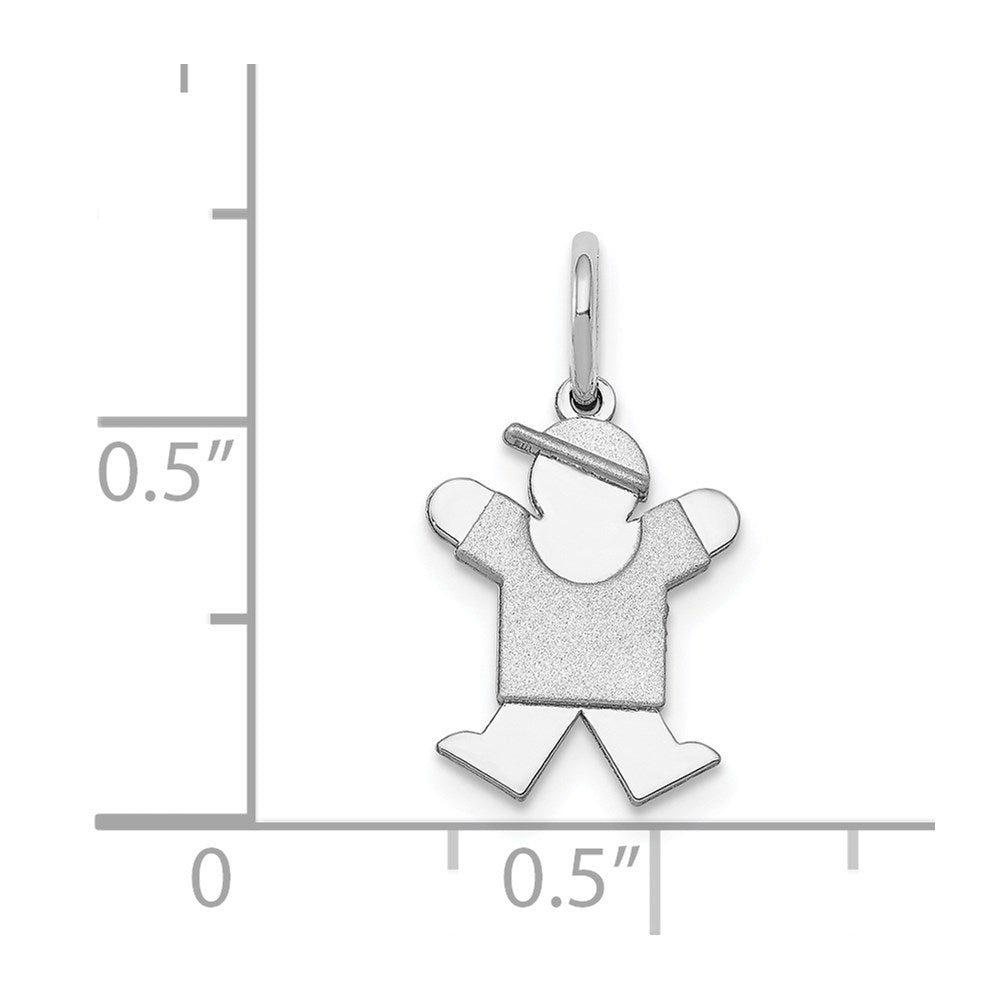 14K Weißgold Mini-Junge-Joy-Charm Weiß