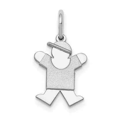 14K Weißgold Mini-Junge-Joy-Charm Weiß