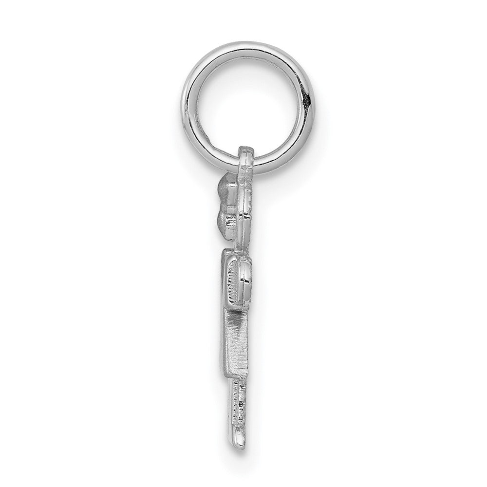 14K Weißgold Mini-Mädchen-Umarmung-Charm mit Diamanten