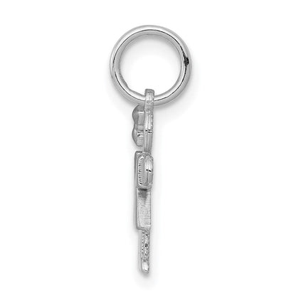 14K Weißgold Mini-Mädchen-Umarmung-Charm mit Diamanten