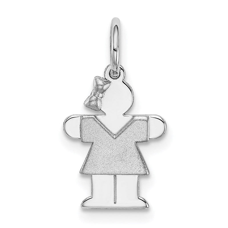 14K Weißgold Mini-Mädchen-Umarmung-Charm mit Diamanten