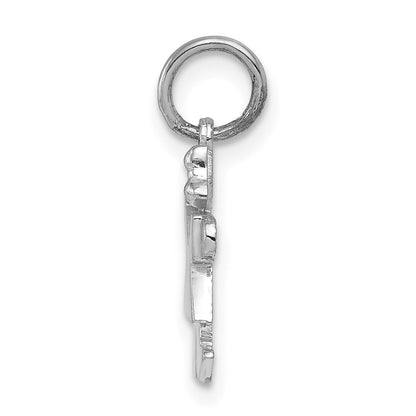 14K Weißgold Mini-Mädchen-Kuss-Charm