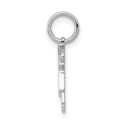 14K Weißgold Mini-Junge-Kuss-Charm in Weiß
