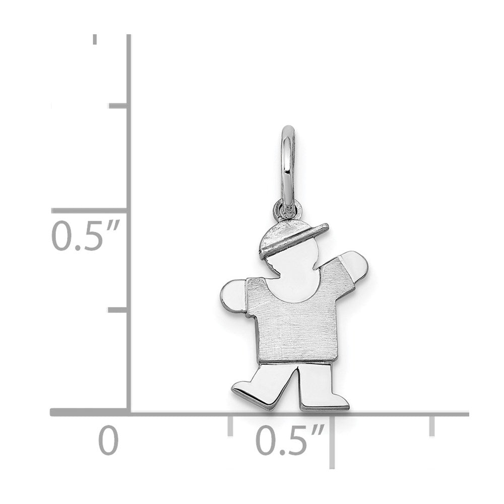 14K Weißgold Mini-Junge-Kuss-Charm in Weiß