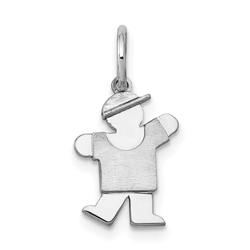14K Weißgold Mini-Junge-Kuss-Charm in Weiß