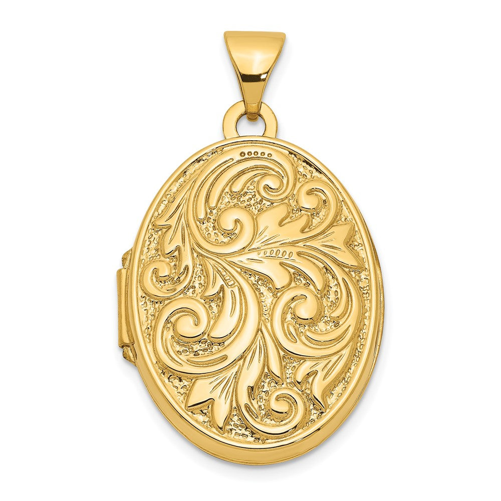 14K Gelbgold 14K Liebe You Immer Wirbel Wendbar Medaillon