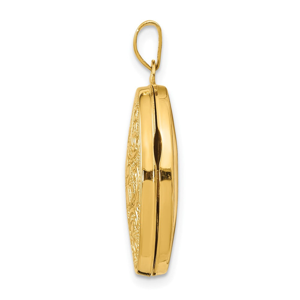 14K Gelbgold 14K Scrolled Blumen Medaillon
