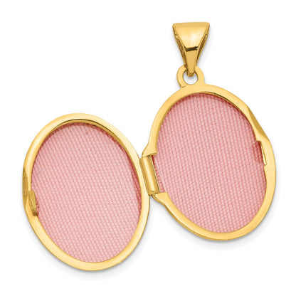 14K Gelbgold 14ky Blumen Oval Medaillon