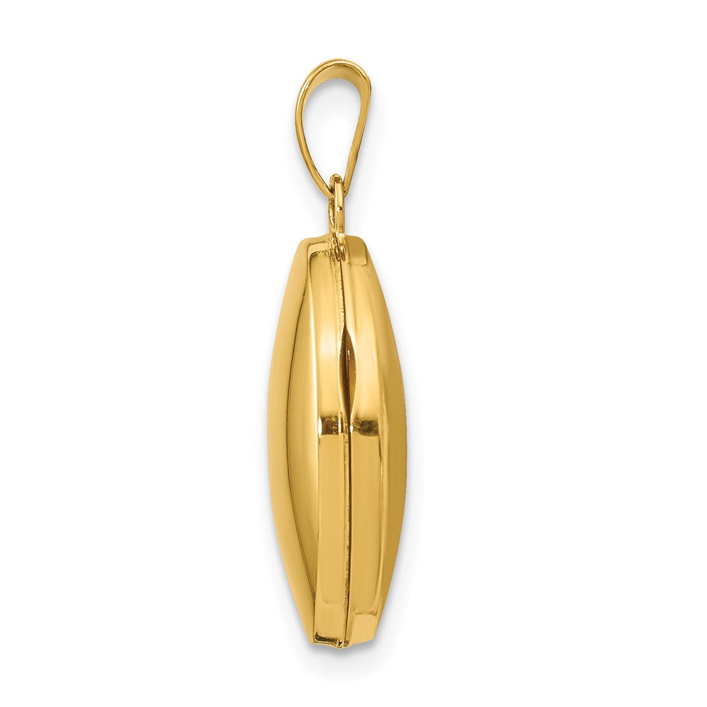 14K Gelbgold 14K Gelbgold Schlicht Poliert Oval Medaillon