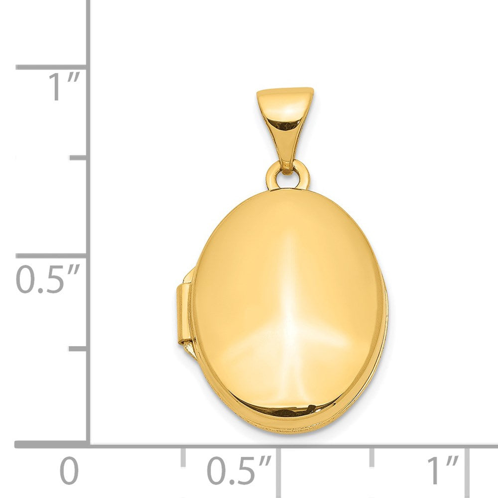 14K Gelbgold 14K Gelbgold Schlicht Poliert Oval Medaillon