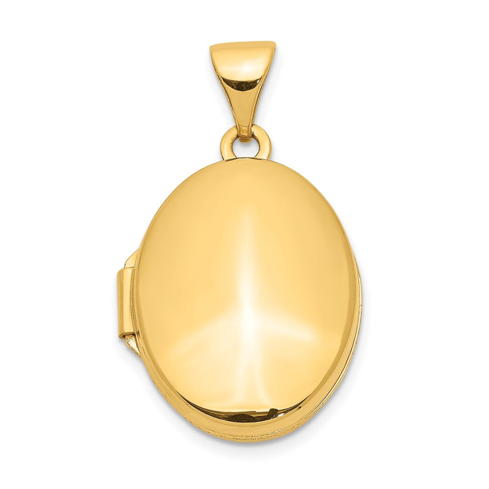 14K Gelbgold 14K Gelbgold Schlicht Poliert Oval Medaillon