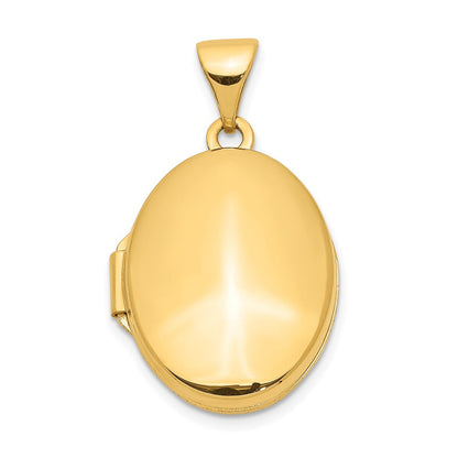 14K Gelbgold 14K Gelbgold Schlicht Poliert Oval Medaillon